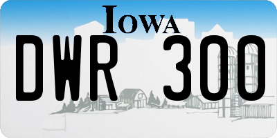 IA license plate DWR300