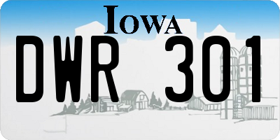 IA license plate DWR301