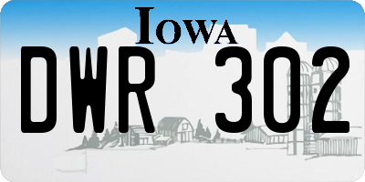 IA license plate DWR302