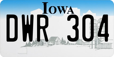 IA license plate DWR304