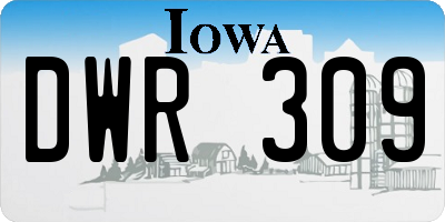 IA license plate DWR309
