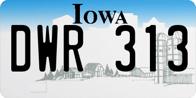 IA license plate DWR313