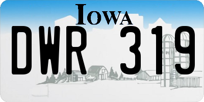 IA license plate DWR319