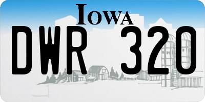 IA license plate DWR320