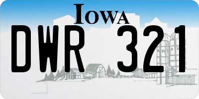 IA license plate DWR321