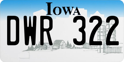 IA license plate DWR322