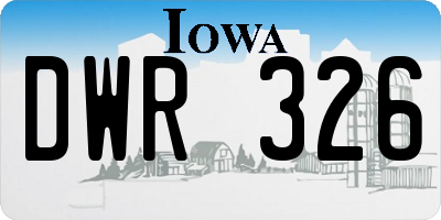 IA license plate DWR326