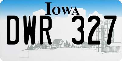 IA license plate DWR327