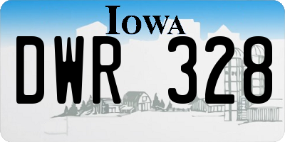 IA license plate DWR328