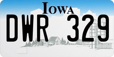 IA license plate DWR329