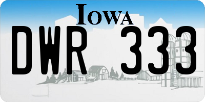 IA license plate DWR333