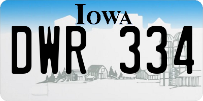 IA license plate DWR334