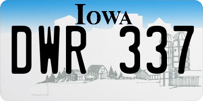IA license plate DWR337