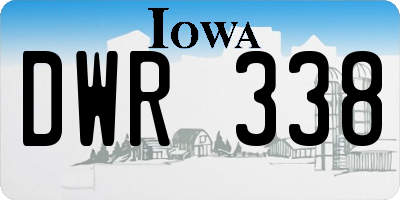 IA license plate DWR338
