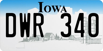 IA license plate DWR340
