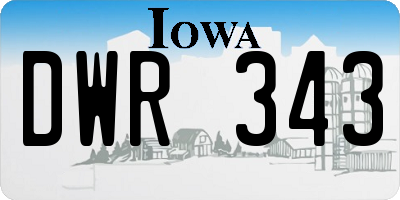 IA license plate DWR343