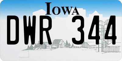 IA license plate DWR344