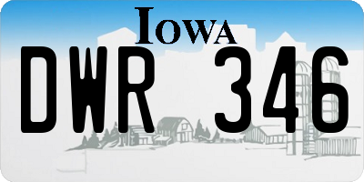 IA license plate DWR346