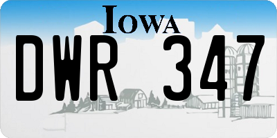 IA license plate DWR347