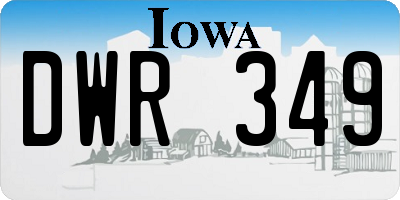 IA license plate DWR349