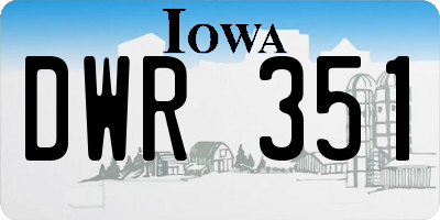 IA license plate DWR351