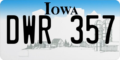 IA license plate DWR357