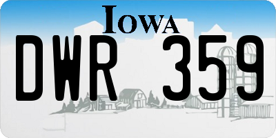 IA license plate DWR359