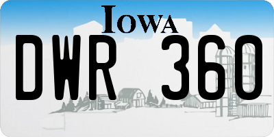 IA license plate DWR360