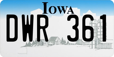 IA license plate DWR361