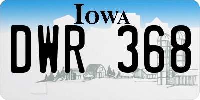 IA license plate DWR368