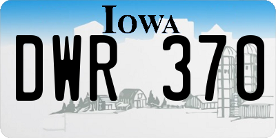 IA license plate DWR370