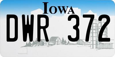 IA license plate DWR372