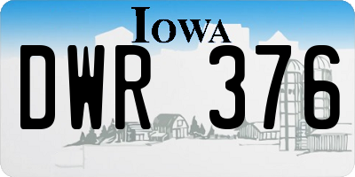 IA license plate DWR376