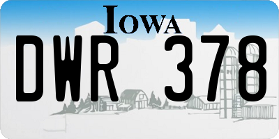 IA license plate DWR378