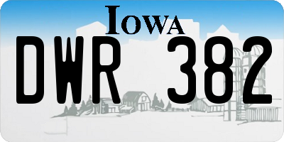 IA license plate DWR382