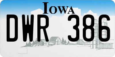 IA license plate DWR386