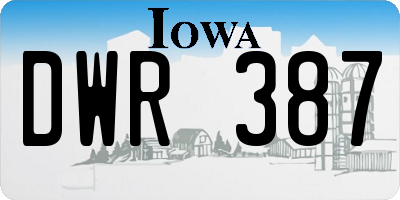 IA license plate DWR387