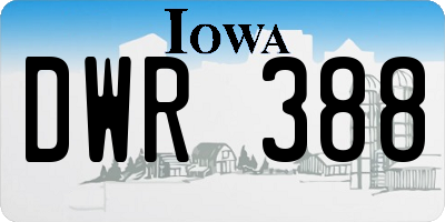 IA license plate DWR388