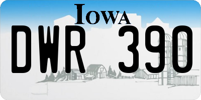 IA license plate DWR390
