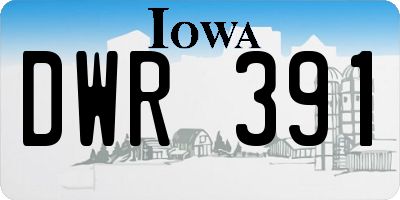 IA license plate DWR391