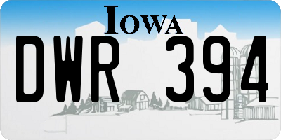 IA license plate DWR394