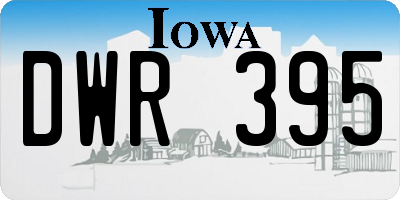 IA license plate DWR395