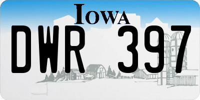 IA license plate DWR397