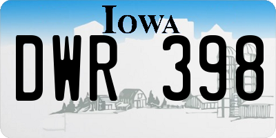 IA license plate DWR398