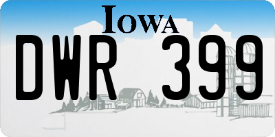 IA license plate DWR399