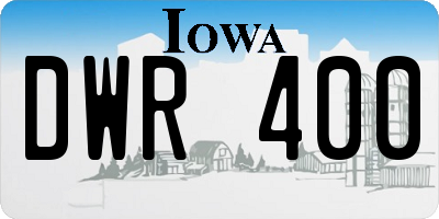 IA license plate DWR400