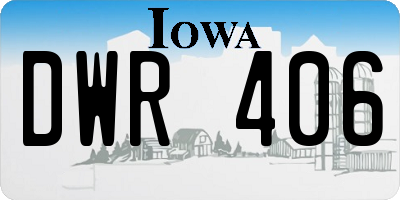 IA license plate DWR406