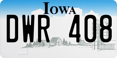 IA license plate DWR408