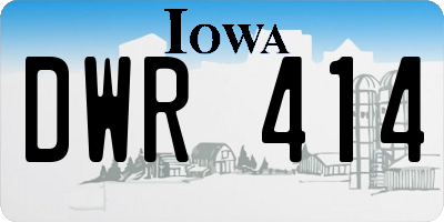 IA license plate DWR414