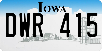 IA license plate DWR415